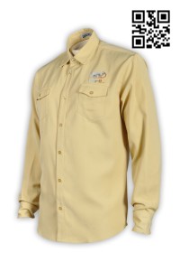 R194 personal design shirts supply team shirts Singapore double pockets industry uniform company supplier